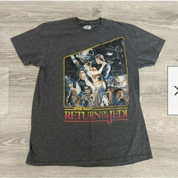 Star Wars Return of the Jedi Epic Full Cast Poster T-Shirt, Gray, Medium - Picture 2 of 4